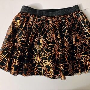 Black and Orange Spiderweb Skirt